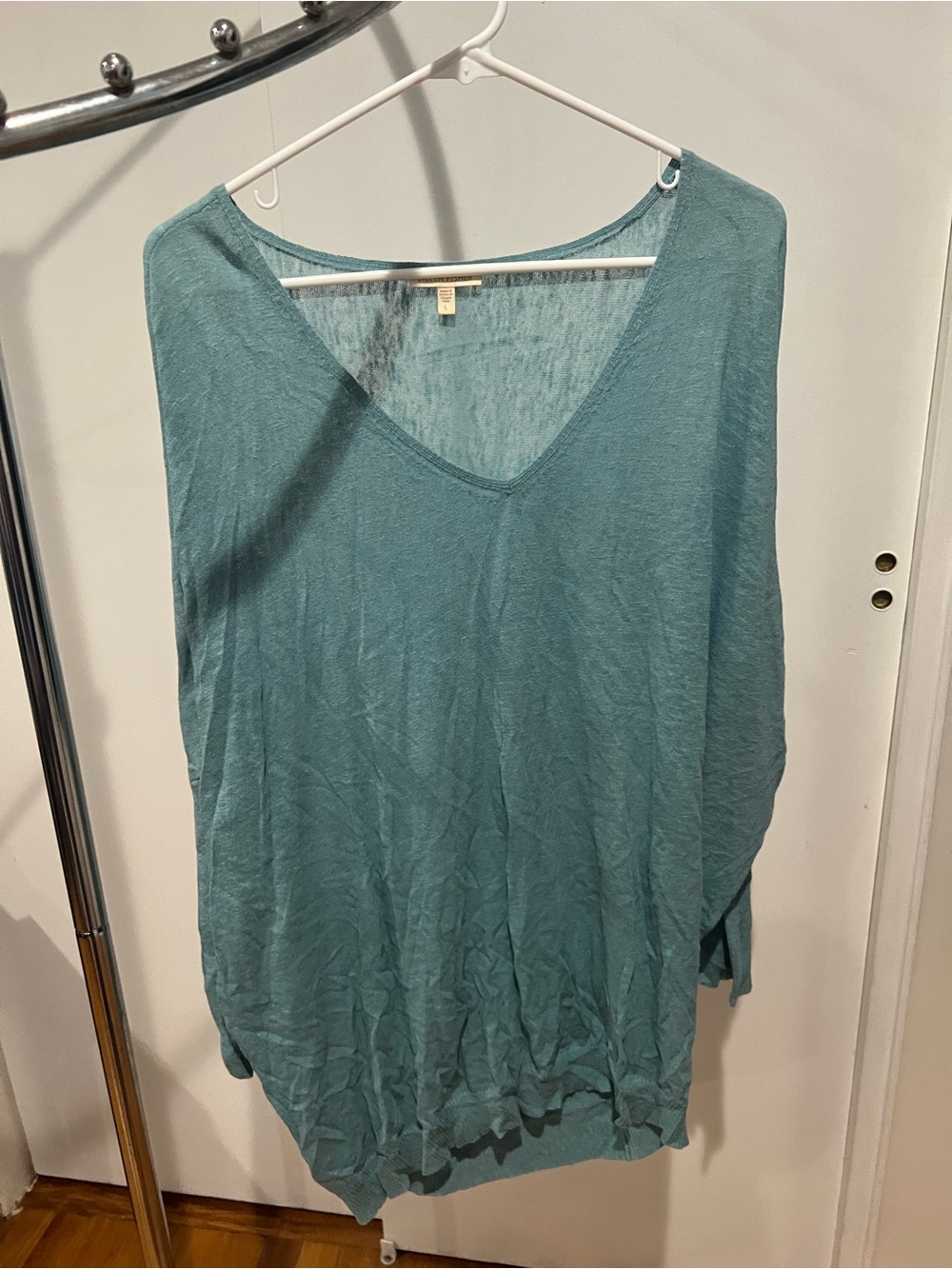 Lightweight V-Neck Women's Sweater in light blue